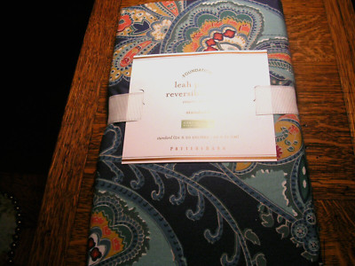 POTTERYBARN FOUNDATIONS LEAH PAISLEY REVERSIBLE SHAM PAIR STANDARD NEW W/TAGS-image