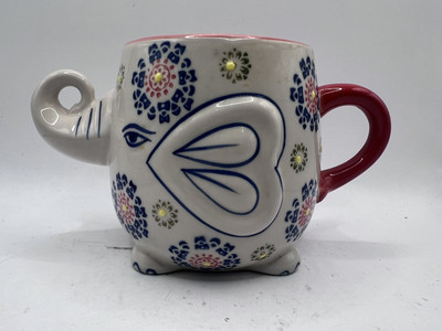 Yokohama Studio Lucky Elephant Ceramic  Coffee Mug Cup 3D Hand Painted Embossed-image