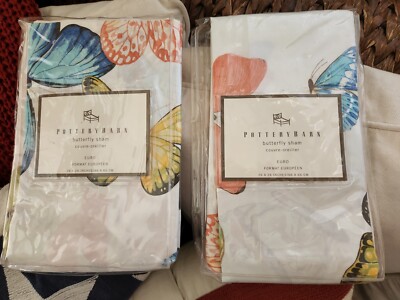 RARE NEW S/2 Pottery Barn Butterfly EURO sham-image