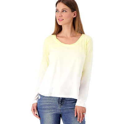 Candace Cameron Bure Size S The Ocean Dipped L/S Tee HONEYSUCKLE YELLOW A473684-image