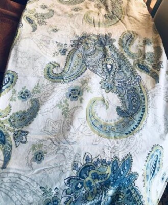 Pottery Barn Bhotah Paisley Duvet Cover Blue Queen 2 Standard Shams 3p Rare🦩-image