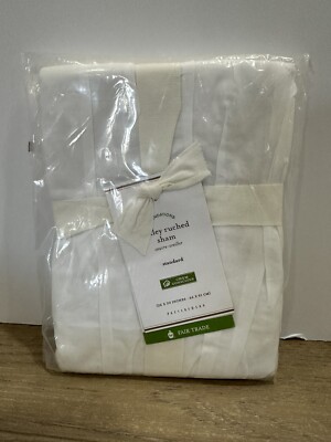 Pottery Barn Hadley Ruched Standard Sham ONE WHITE-image