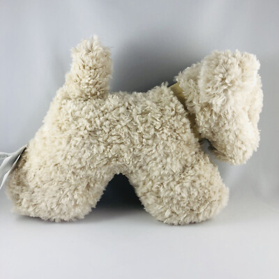 Pottery Barn Cream Doodle Faux Fur Dog Pillow Bell Cozy Teddy Poodle Labradoodle-image