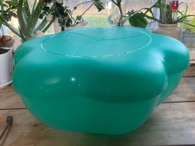 Tupperware Chip N Dip  Serving Bowl 5.6L Scalloped 2Pc Set 4624 Teal-image