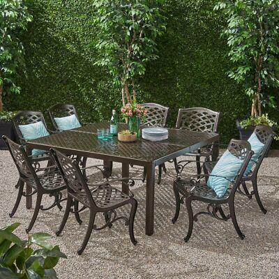 Laura Outdoor Aluminum 8 Seater Dining Set-image