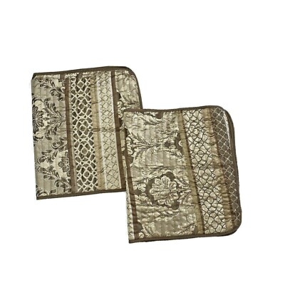 Madison Park Pair King Shams Pillowcases Luxury Bedding 2 Brown Embroidered -image