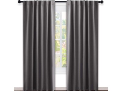 Nicetown 100% Blackout Curtains Thermal Insulated 52x72 [Gray]-image