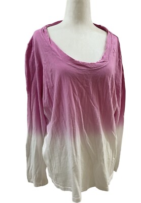 Candace Cameron Bure The Ocean Dipped LongSleeve Tee Women's Top Sweater Pink,XL-image