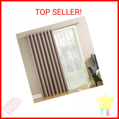 Sun Zero Barrow Energy Efficient Grommet Sliding Patio Door Curtain Panel, 100