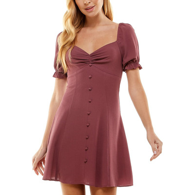 City Studio Mauve Fit & Flare Dress - Size M - Women's Dresses-image