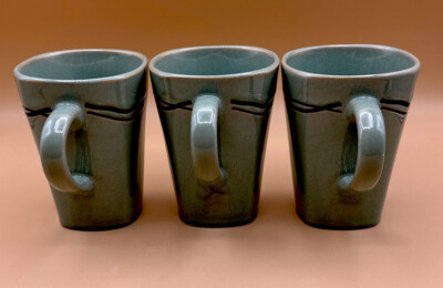 Studio Nova Mystic Cove Green Mugs HA101 Set Of Three (3) Mugs Vintage-image