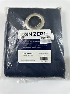 Sun Zero Riley Kids Bedroom Blackout Grommet Curtain Panel, 40 in x 95 in, Navy-image