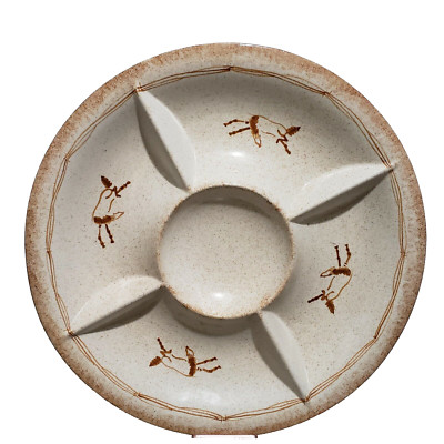 RARE Montana Lifestyles Large Divided Chip & Dip Dish Plate/Tray Bowl Horses 14D-image