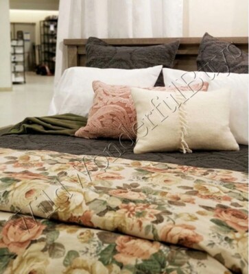 Pottery Barn Rita Floral Duvet Cover Set Neutral King No Shams Lenore New-image