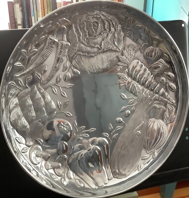 Large Lenox  Metal Serveware Veggie/Dip 15” Diameter Tray and Bowl -image