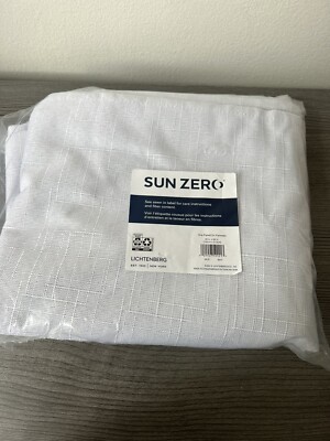 Sun Zero Miles Total Blackout 84-Inch Grommet Window Curtain Panel in White-image