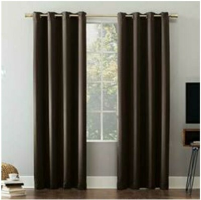 Sun Zero Oslo Grommet Top Blackout Window Curtain 1Panel Brown 52