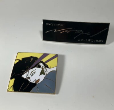 Vintage ACME Studio PATRICK NAGEL #03 Enamel Brooch with Display Stand-image