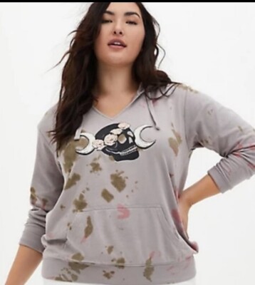 Torrid Multi Dip-Dye Skull and Moon Hoodie Size 0 / L / 12-image