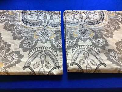 2 STANDARD SIZE POTTERY BARN GRAY AINSLEY PILLOW SHAMS - PAISLEY. EUC-image