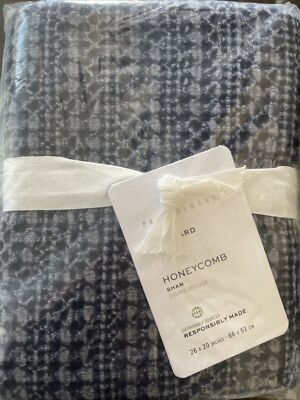 (1) Pottery Barn Honeycomb STANDARD Sham - Midnight - NEW-image