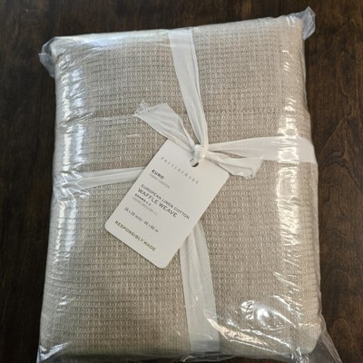 POTTERY BARN EUROPEAN FLAX LINEN WAFFLE COMFORTER SHAM SET (2) EURO ~ FLAX-image