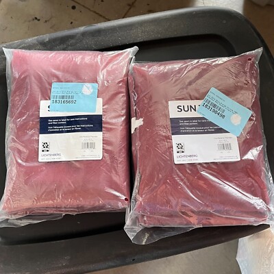 Curtain 2 Panel Burgundy Red Rod Pocket Blackout Sun Zero Oslo Energy Saving NEW-image