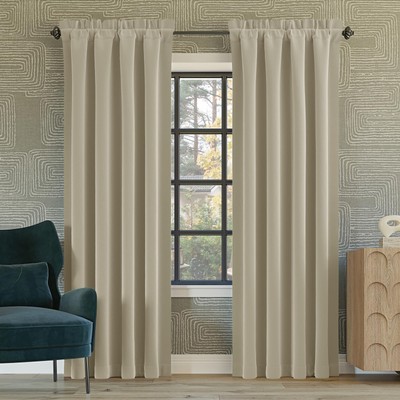 Oslo Theater Grade Extreme 100 Blackout Rod Pocket Curtain Panel 52 x 84 Cream-image