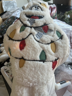 Pottery Barn Kids Rudolph Bumble Pillow light up Christmas Holiday New w tag-image