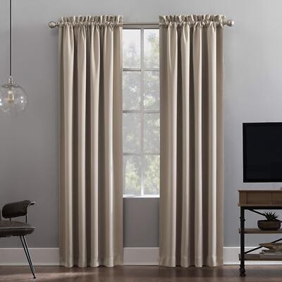 Sun Zero Oslo Theater Grade Extreme Total Blackout Rod Pocket Curtain Panel-image