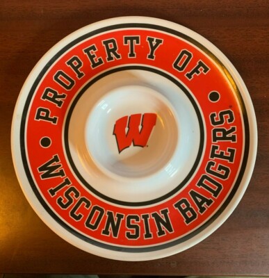 Property of Wisconsin Badgers Serving Platter Large Chip/Dip Veggies Salsa Tray-image