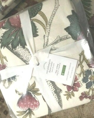 Pottery Barn Resi Palampore Duvet Cover Set Ivory King 2 King Shams Floral 3p🦩-image
