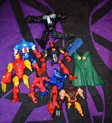 Hasbro Marvel Super Hero Mashers assorted parts lot Deadpool Wolverine Iron Man-image