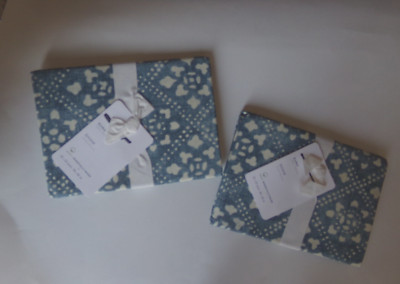 New Pottery Barn Blue Multi Leada Print Euro Shams pair-image