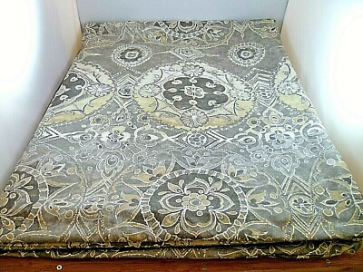POTTERY BARN KING DUVET COVER MEDALLION PAISLEY GRAYS CREAM   COTTON-image