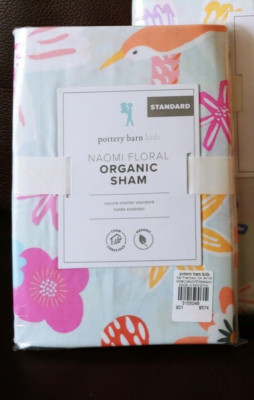 1pc Pottery barn kids Naomi Floral Standard Sham Bird Flower-image