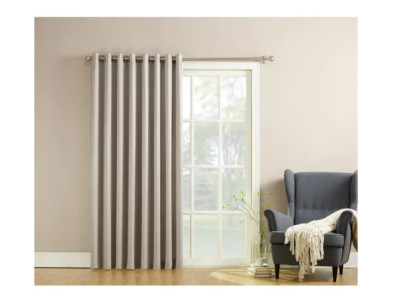 Sub Zero Stone Solid Grommet Room Darkening Curtain - 100 in. W x 84 in. L-image