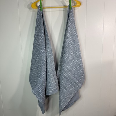 x2 Pottery Barn Set of 2 Honeycomb Quilted Shams Standard Blue Waffle Weave Lot-image