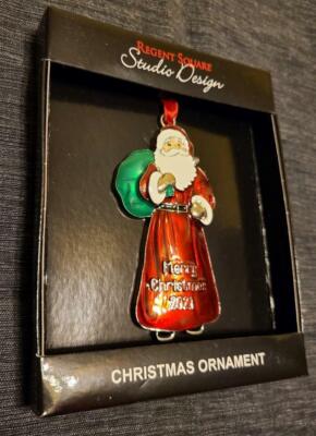 REGENT SQUARE STUDIO DESIGN SANTA 2021 MERRY CHRISTMAS ORNAMENT NEW-image