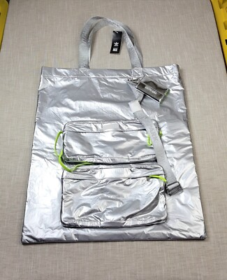 ADIDAS Ivy Park Dipped Tote Bag in Silver Metallic Ivytopia Oversized-image