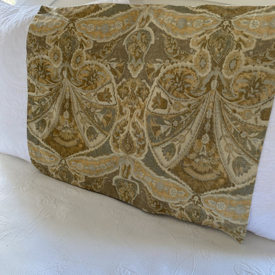 Pottery Barn Cotton Linen Standard Sham Yellow Brown Sabrine-image