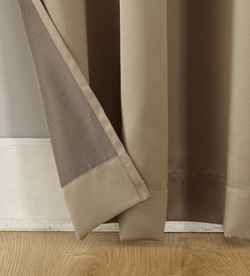 Sun Zero Bella Lichtenberg 54x63 Grommet Window Curtain Panel in Taupe (Single)-image