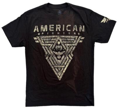 American Fighter Men's T-Shirt Brown Black Dip Dye Gold Puff Print Elmore Tee-image