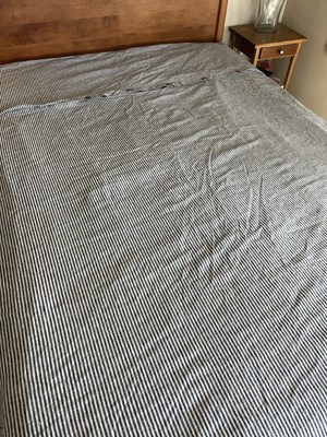 Pottery Barn  Linen Cotton King  duvet  Cover Color: Grey Stripe-image