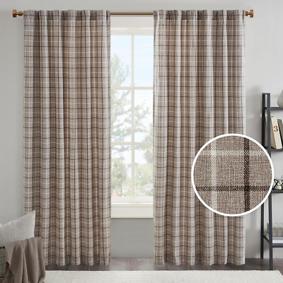 Anaheim Cabin Plaid Curtain Window, Thermal Insulated Fleece Lining, Living Room-image
