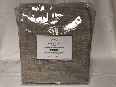 (1) Pottery Barn Emery Linen 100x96 PoleTop Cotton Lined Drape (a)-image