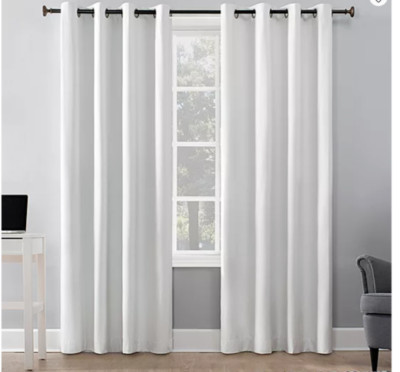 Sun Zero Duran 100% Blackout Grommet Top Single Curtain Panel 50in x 63in White -image