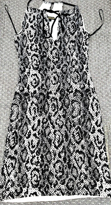Georgiou Studio Size S Women Black/Beige Animal/Leopard/Snake Dress Lined  Slim-image