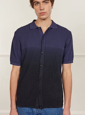 BNWT Men’s PERCIVAL “ DIP DAB “ Knitted Organic Cotton Shirt Size L RRP £149-image