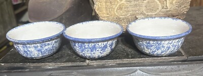 Studio Pottery Apple Baker Bowl Blue Apple Shape Bowl 5.5” Bake Dessert Dish-image